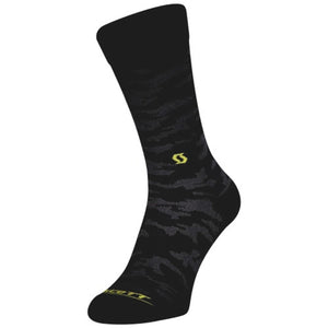 Scott Trail Camo Crew Socks - Black / Sulphur Yellow