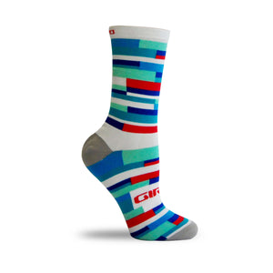 Giro Comp Racer High Rise Socks 6 Inch - White / Blue / Red