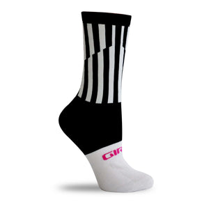 Giro Comp Racer High Rise Socks 6 Inch - Lines White / Black