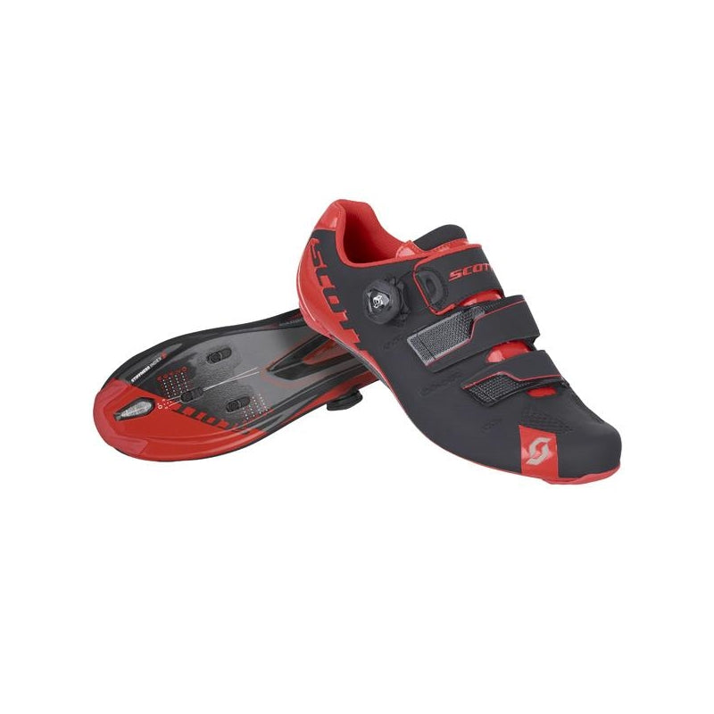 Scott Premium Road Shoes - Black / Neon Red