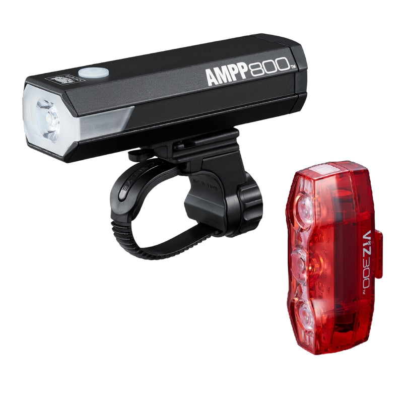 Cateye Ampp 800 Front & Viz 300 Rear Lightset