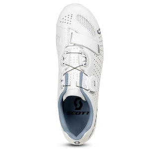 Scott Comp Boa Womens Road Shoes - Matt White / Light Blue