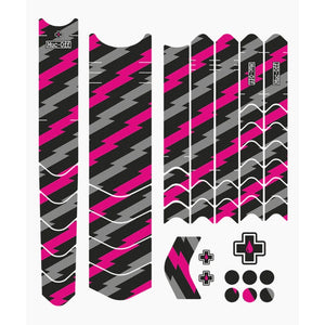 Muc-off Frame Protection Kit E-mtb 85-100MM - Fluoro Pink / Bolt