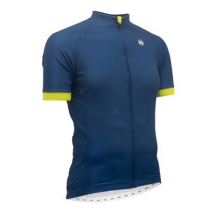 Solo Cadence Jersey Mens Short Sleeve - Navy Blue / Lime Green