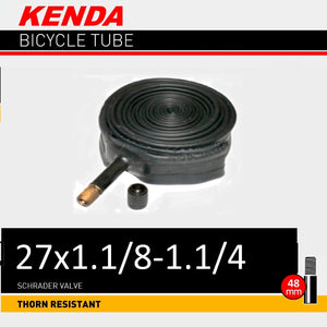 Kenda Tube 27 X 1.1/8-1.1/4 48MM Thorn Resistant Schrader - Black