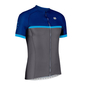 Solo Cadence Jersey Mens Short Sleeve - Navy Blue / Grey