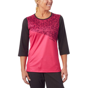 Giro Roust Jersey 3/4 Sleeve Mtb Womens - Black / Bright Pink