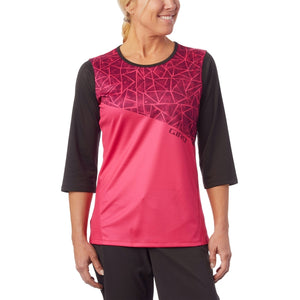 Giro Roust Jersey 3/4 Sleeve Mtb Womens - Black / Bright Pink