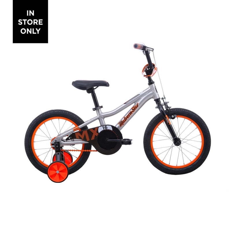 Malvern Star MX 16 - Brushed Aluminium / Orange