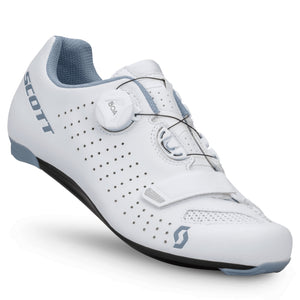 Scott Comp Boa Womens Road Shoes - Matt White / Light Blue